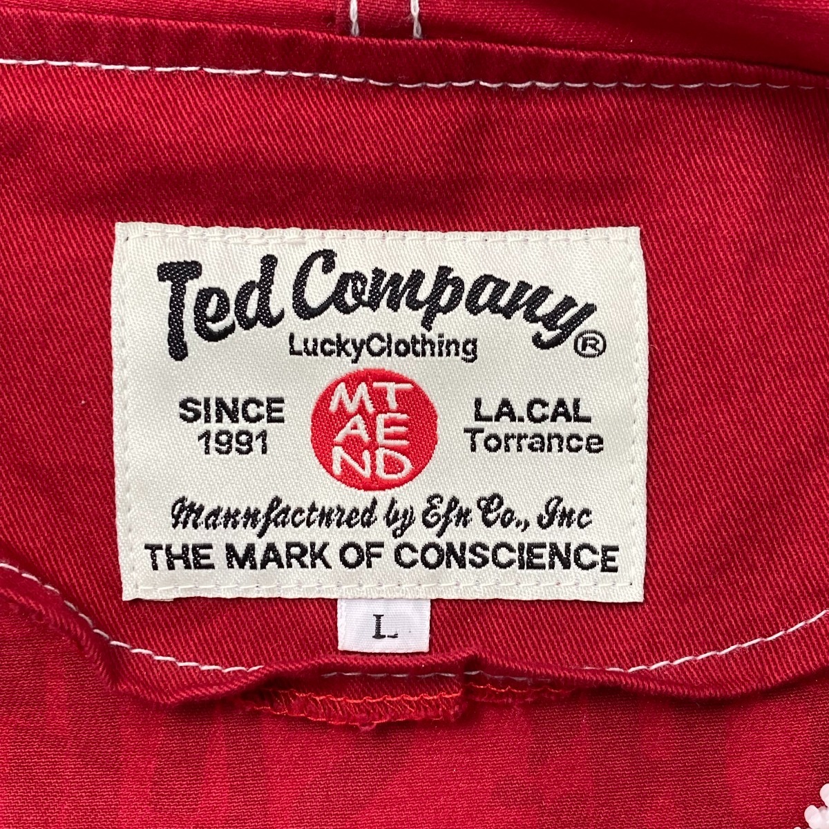 ☆☆ Ted Company テッド カンパニー ジャケット サイズ L メンズ レッド やや傷や汚れあり_画像5