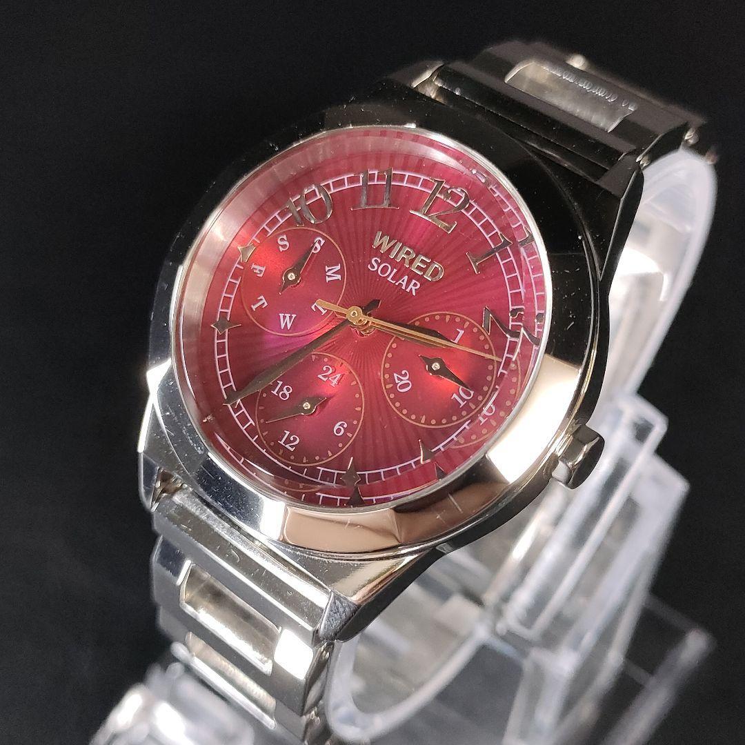 極美品【稼働品】SEIKO　ワイアード　レッド　シルバー　ゴールド　ソーラー