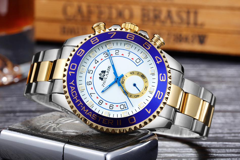  【日本未発売品】最落なし【PAULAREIS】 新作モデル 腕時計 ヨットマスター Blue Bezel 自動巻き オマージュ時計_画像1