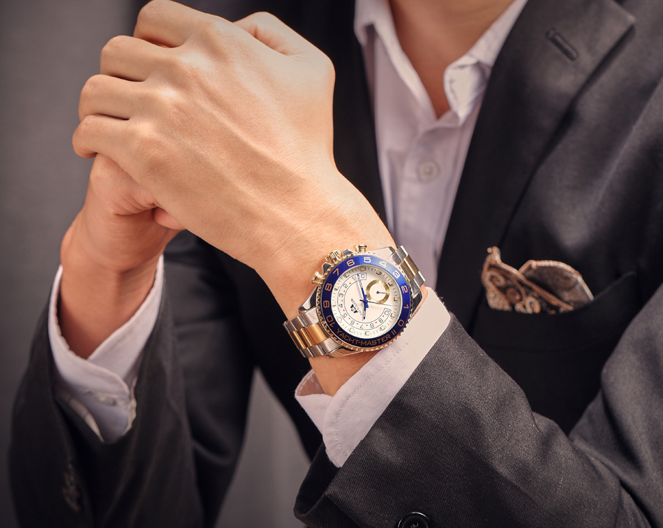  【日本未発売品】最落なし【PAULAREIS】 新作モデル 腕時計 ヨットマスター Blue Bezel 自動巻き オマージュ時計_画像6