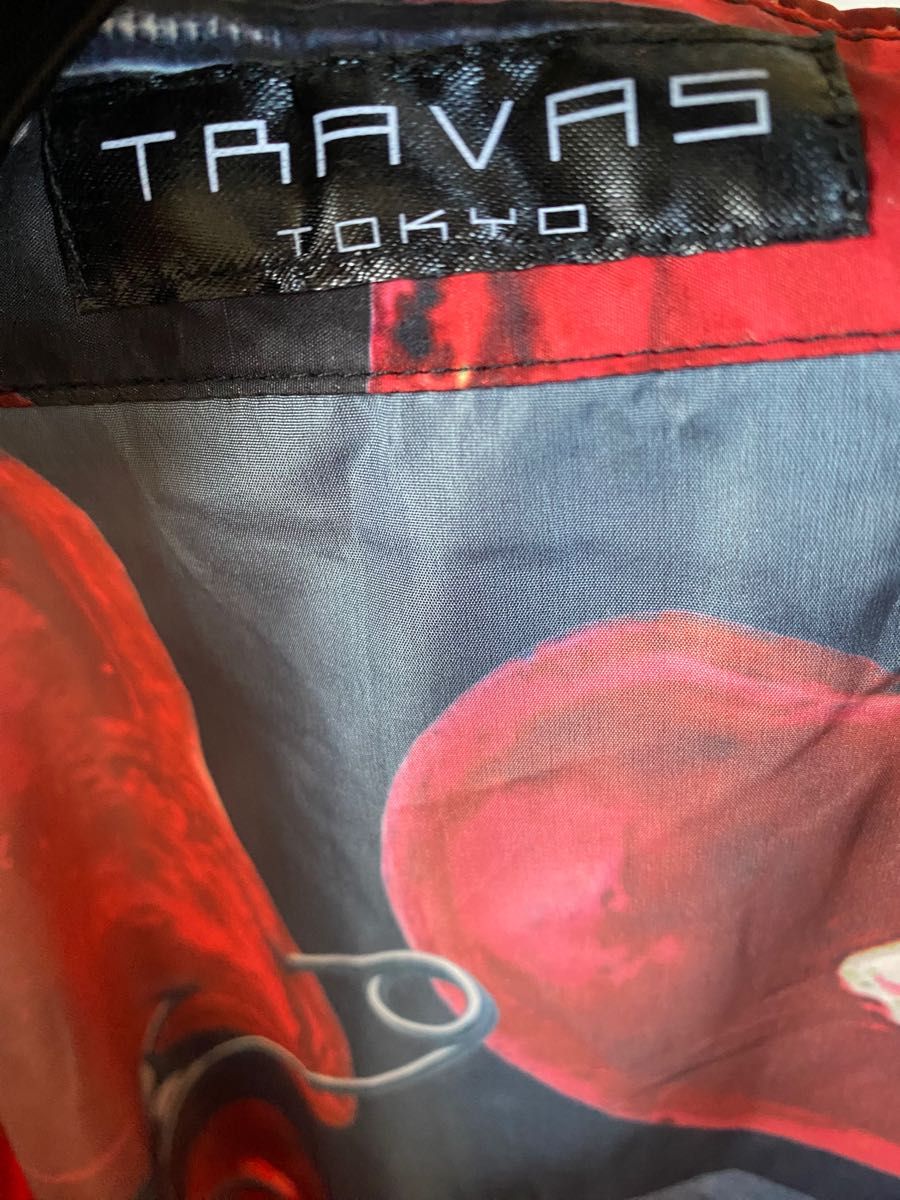 TRAVAS TOKYO　リボン付きシャツ　ブラウス 総柄シャツ 長袖シャツ