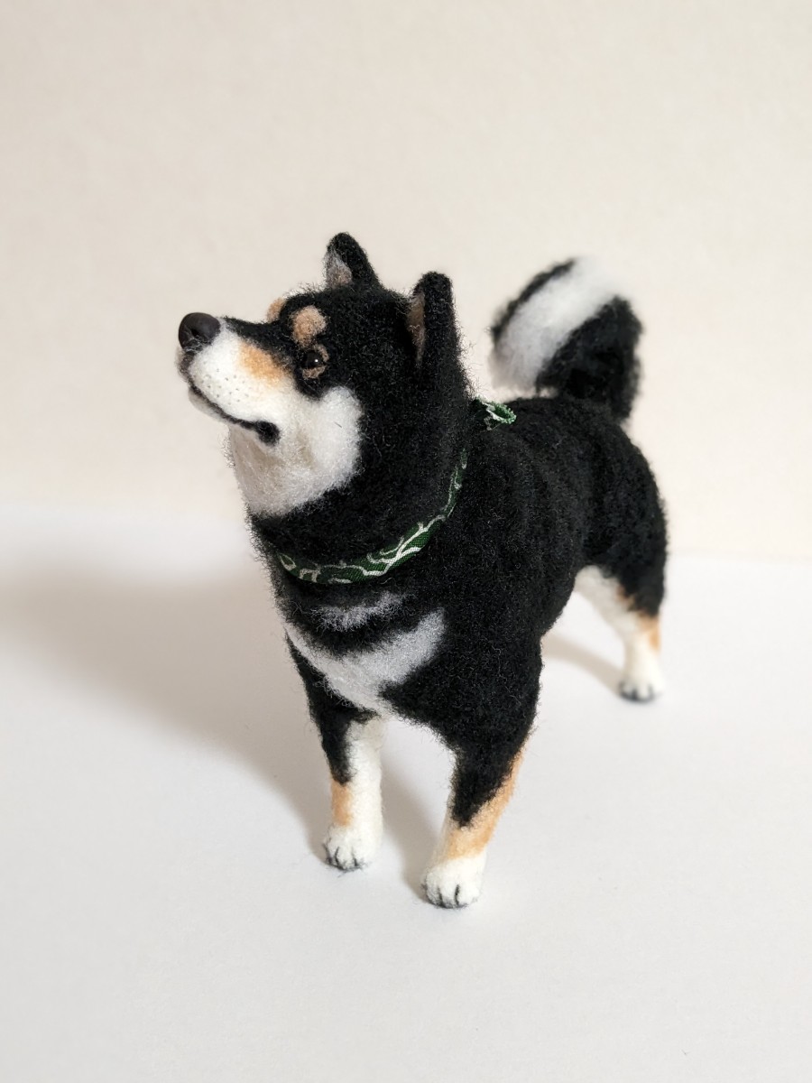 羊毛フェルト 黒柴犬 柴犬 豆柴 犬 仔犬 ハンドメイド 〜ともじろう