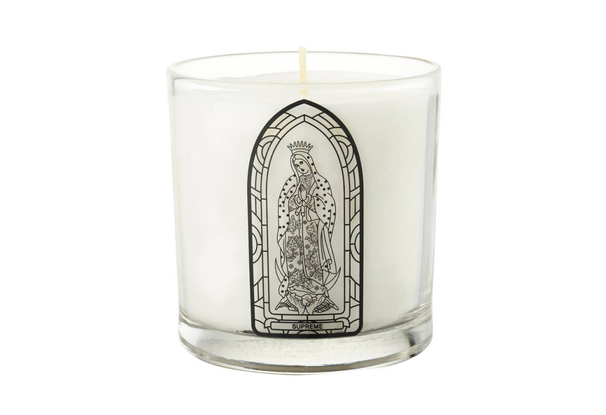 ★ 13AW Supreme シュプリーム Kuumba Virgin Mary Candle クンバ マリア キャンドル グラス 蝋燭 ロウソク small box logo (未使用)NMS_参考画像