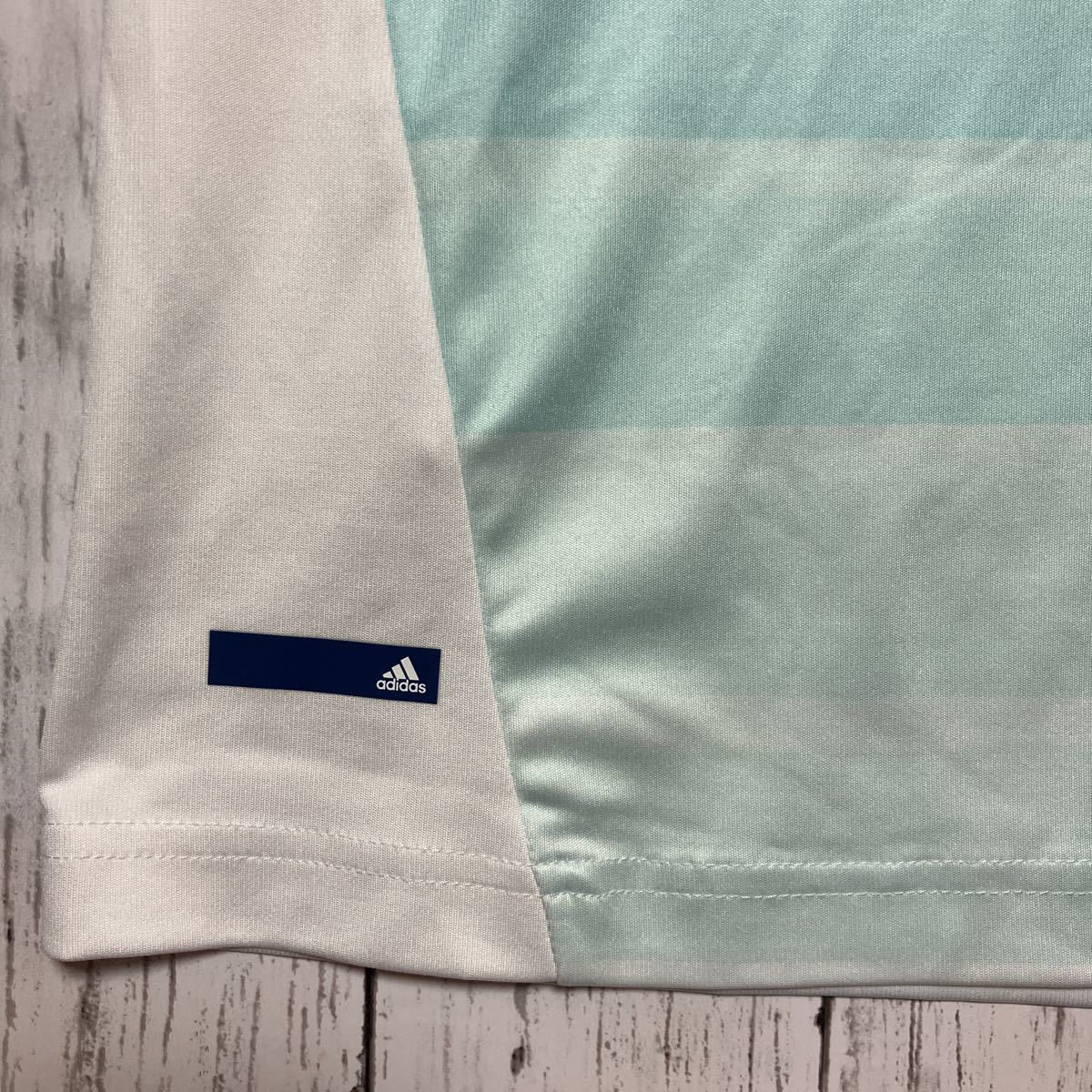 【adidas golf】 アディダスゴルフ メンズ 半袖ポロシャツ M (US・S) 水色 ストレッチ素材 送料無料
