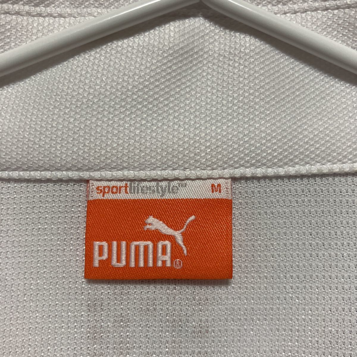 【PUMA GOLF】 プーマゴルフ メンズ 半袖ポロシャツ Mサイズ ホワイト ロゴ 送料無料_画像5