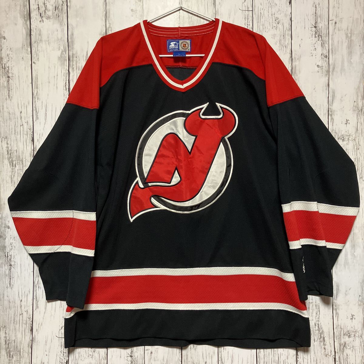 【STARTER】 スターター NHL New Jersey Devils ニュージャージーデビルズ ユニフォーム Lサイズ_画像1