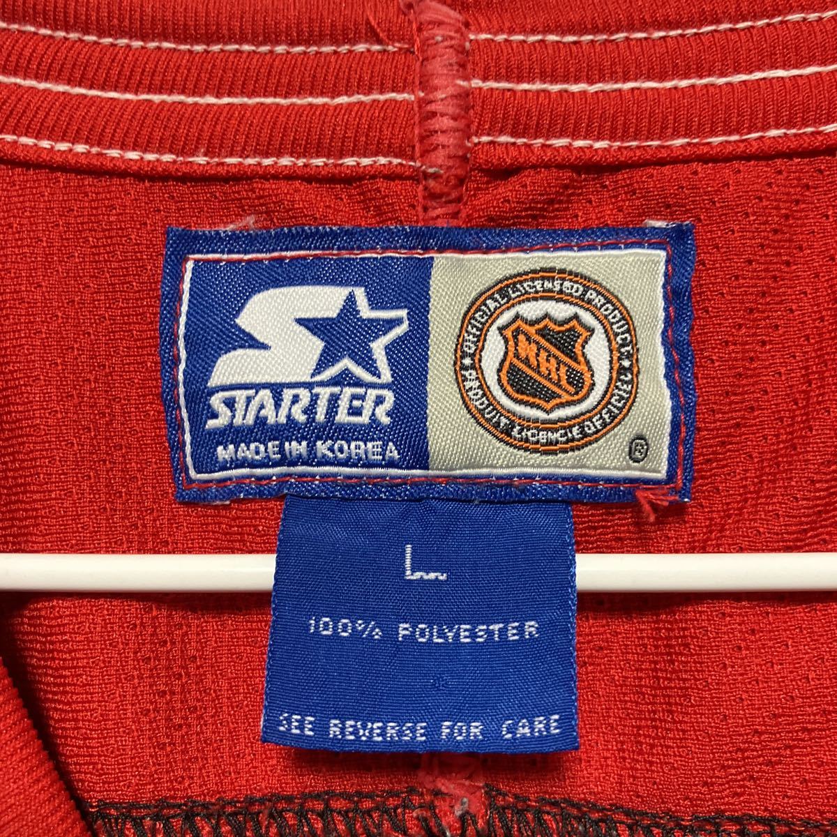 【STARTER】 スターター NHL New Jersey Devils ニュージャージーデビルズ ユニフォーム Lサイズ_画像4