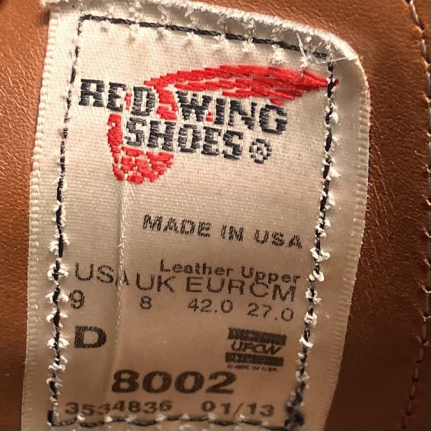 RED WING】 レッドウィング 8002 オックスフォード 27 0cm RED WING】 レッドウィング 8002 オックスフォード 27 0cm