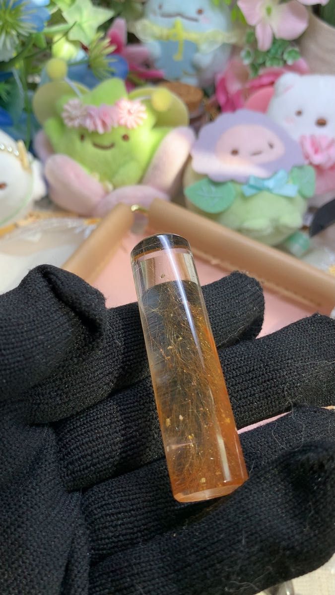 印鑑型Brown / Copper Rutilated Quartz ブラウン/ブロンズルチル 天然石