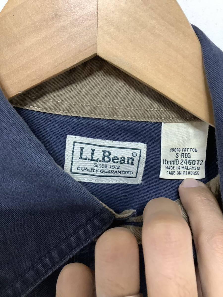 た1250 L.L.Bean エルエルビーン 長袖シャツ ワークシャツ S ネイビー_画像3