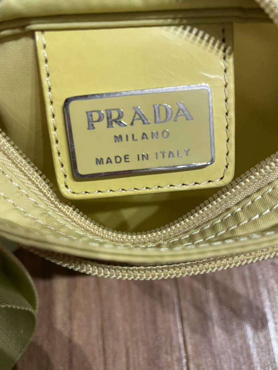 激レア PRADA プラダ ポコノ ミニショルダーバック 三角ロゴ イエロー yellow ほぼ未使用品_画像3