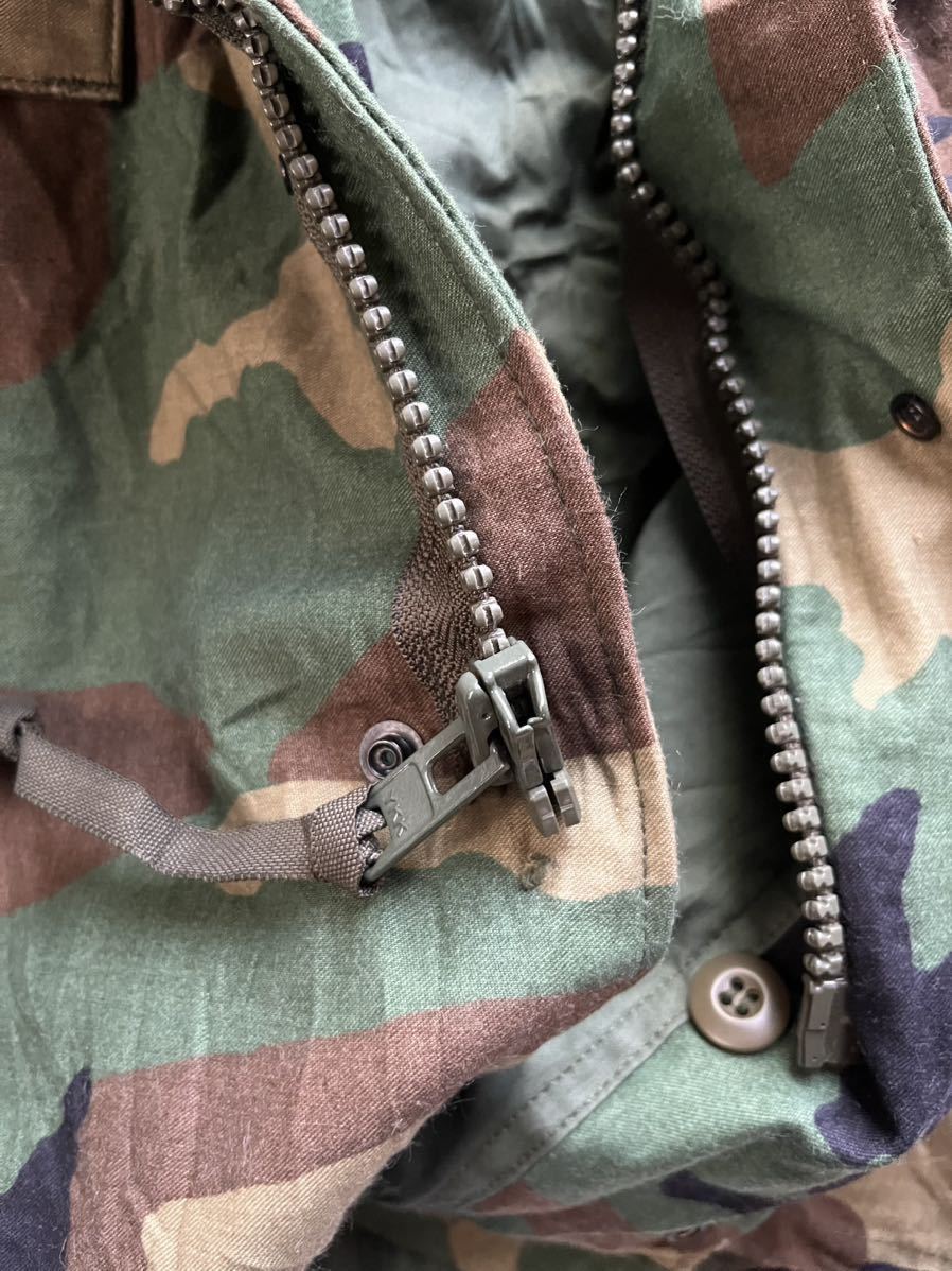 90s 1999年製 U.S.ARMY メンズ M-XS ショート丈 ウッドランド カモ 迷彩 M-65 フィールドジャケット / USA アメリカ軍 ミリタリー_画像8