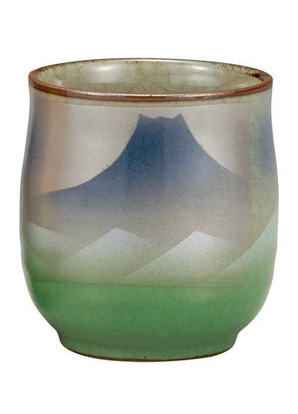 九谷焼！ ☆富士連山・組湯呑☆ K8-687　新品 煎茶 汲出 茶器 茶道具 ギフト_画像3