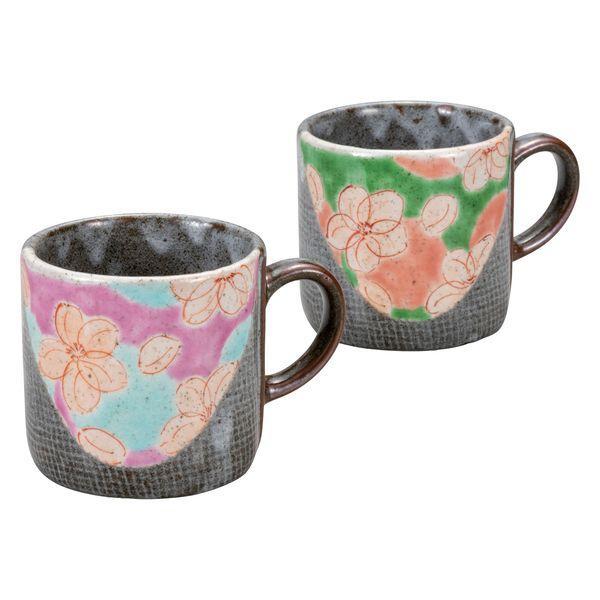 九谷焼! ☆花文・ペアマグカップ☆ K8-933 新品 コーヒー 紅茶 九谷焼! ☆花文・ペアマグカップ☆ K8-933 新品 コーヒー 紅茶