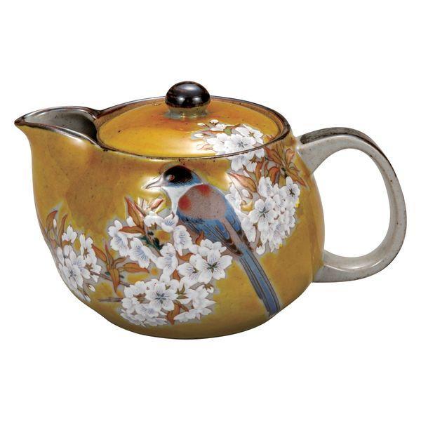 九谷焼! ☆吉田屋山桜に鳥・ポット急須☆ K8-567 新品 茶器 茶道具 コーヒー 紅茶 ミルク ラテ エスプレッソ ギフト