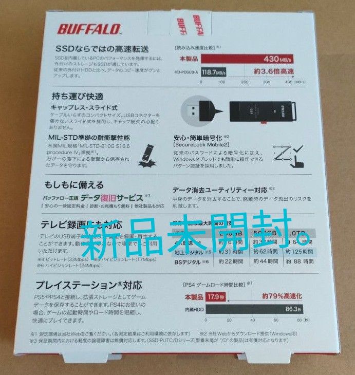 BUFFALO ポータブルSSD 1TB 新品未開封