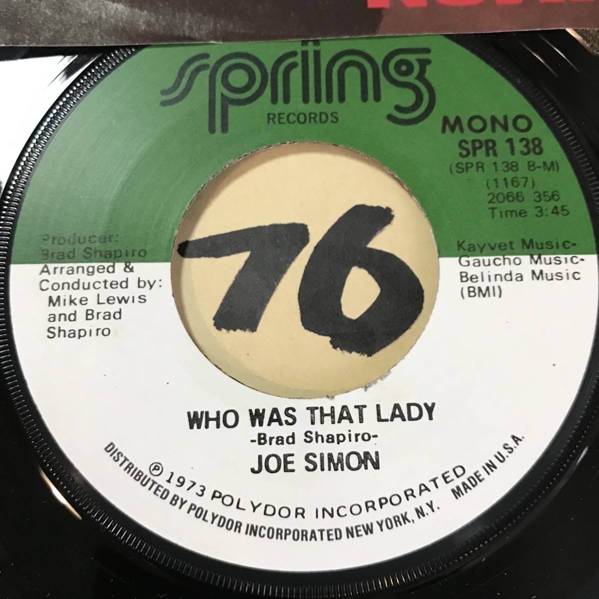 試聴 新品 73年サントラ JOE SIMON THEME FROM CLEOPATRA JONES / WHO WA THAT LADY featuring The MAINSTREETERS_画像4