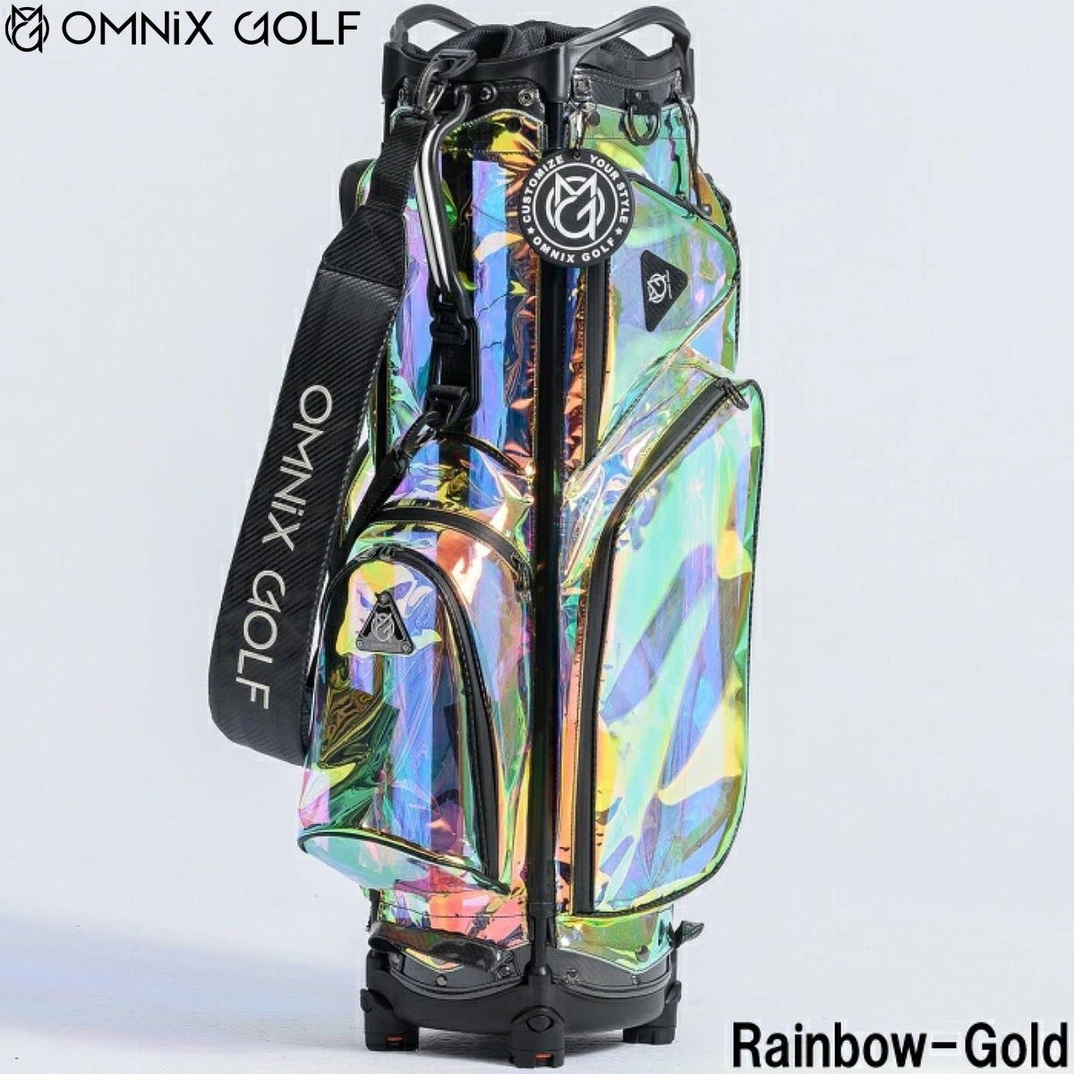 ★OMNIX オムニクス Rainbow CADDIE BAG　レインボー キャディバッグ（Rainbow-Gold）組み立てタイプ スケルトン仕上げ★