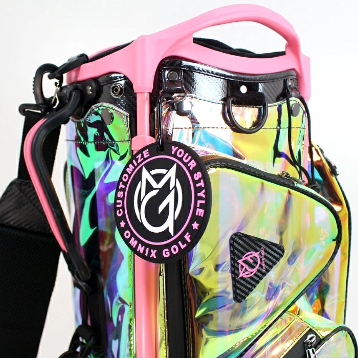 ★OMNIX オムニクス Rainbow CADDIE BAG　レインボー キャディバッグ（Rainbow-Pink）限定カラー 完成タイプ スケルトン仕上げ★_画像5