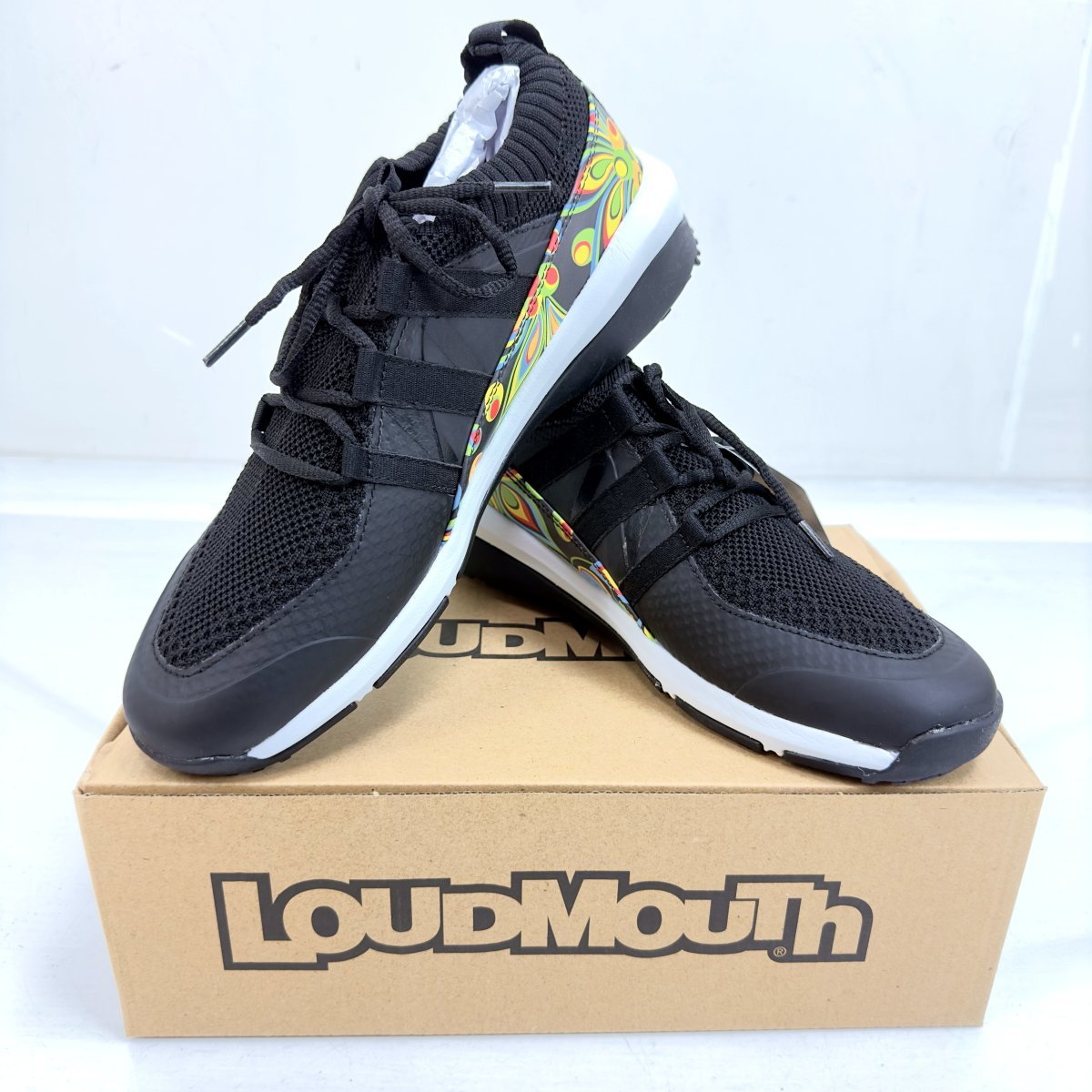 ★ラウドマウス LM-GS0003 スパイクレス ニット ゴルフシューズ Shagadelic Black(27.0cm)020 シャガデリックブラック★