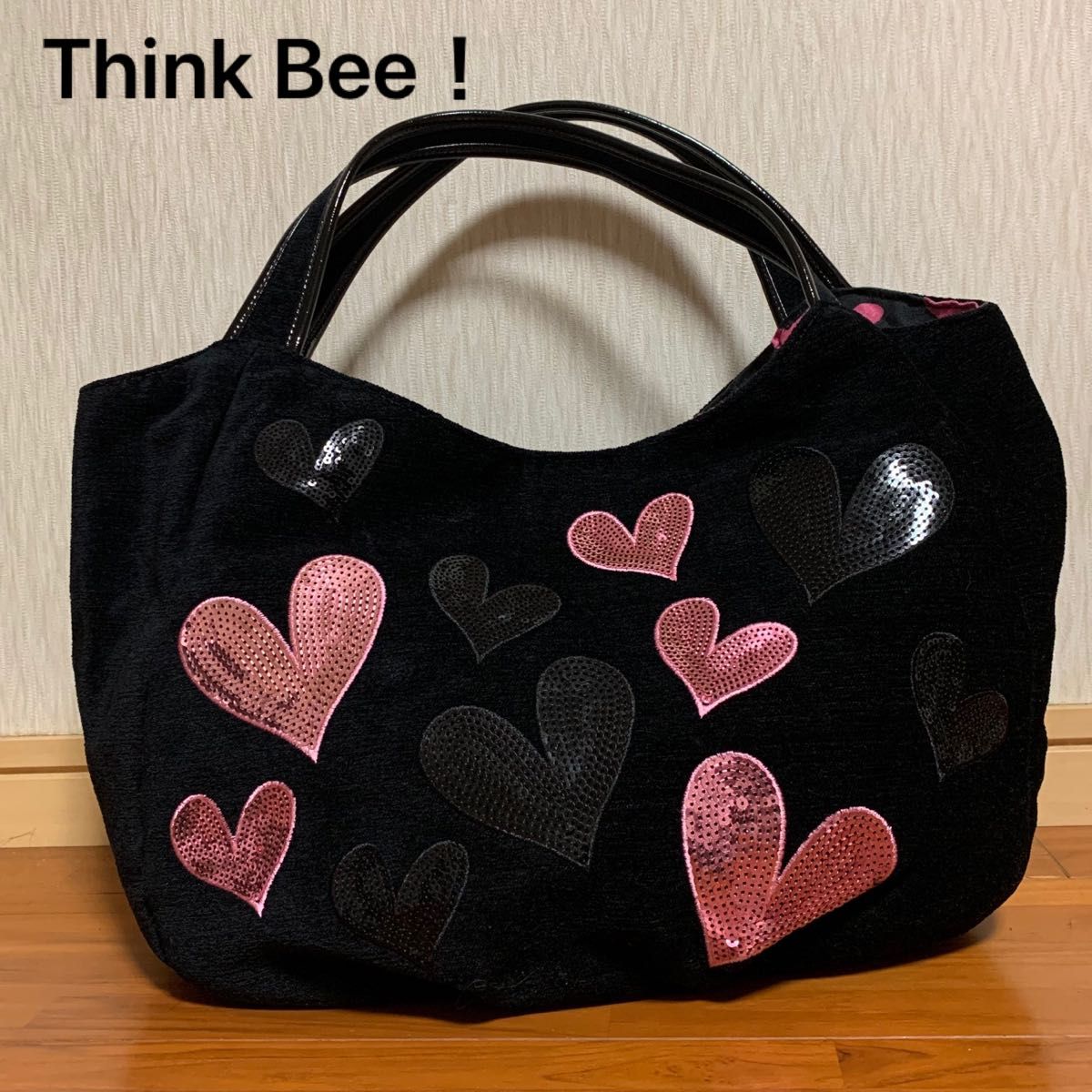 希少！　Think Bee! シンクビー　ロックハート　トートバッグ　ピンク×ブラック