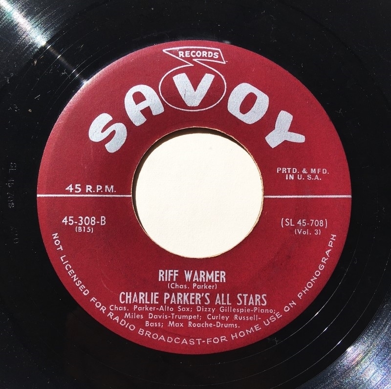 ◎4枚セット!! Charlie Parker's All Stars シングル盤(45回転) Savoy Records Original !!!!!!_画像6