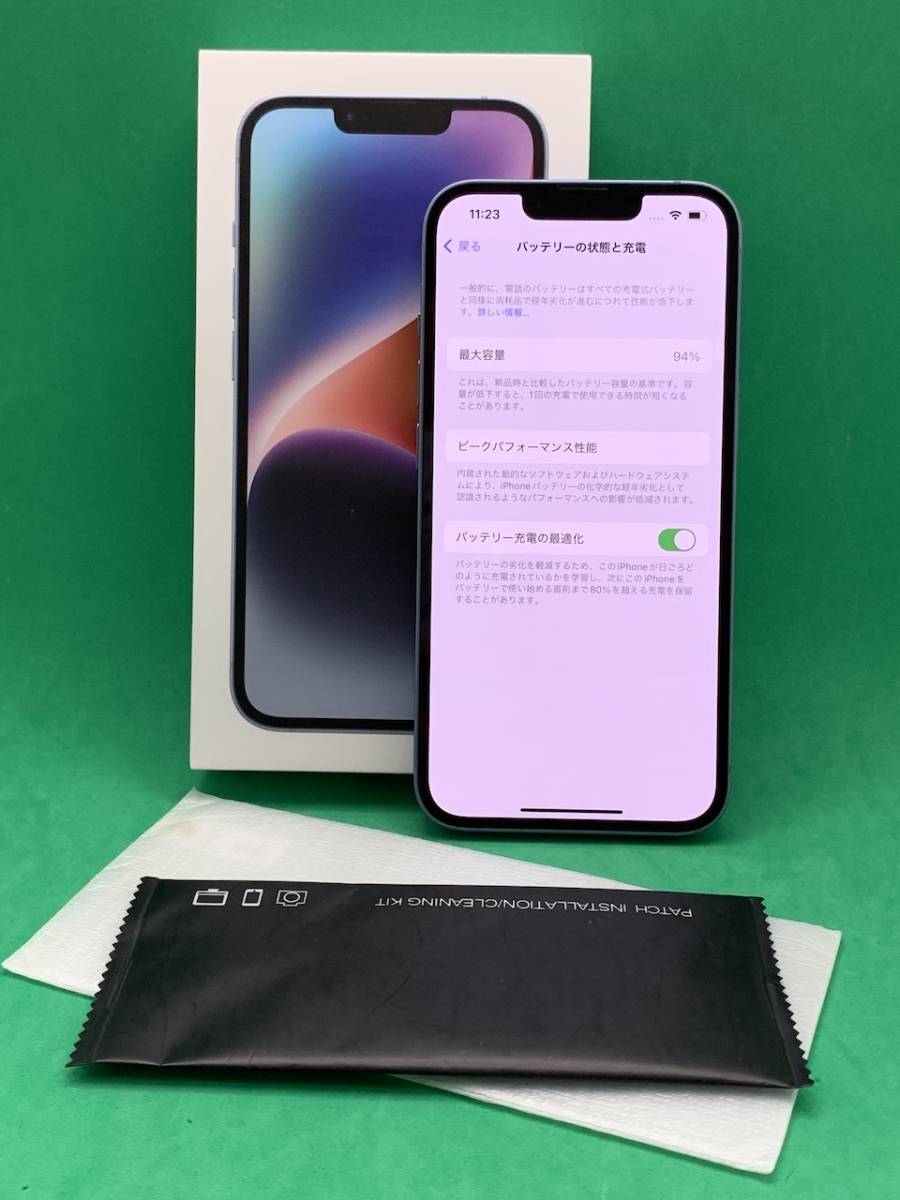 送料無料 128GB 14 iPhone ☆本体美品 Apple デモ機 WD0735 ブルー