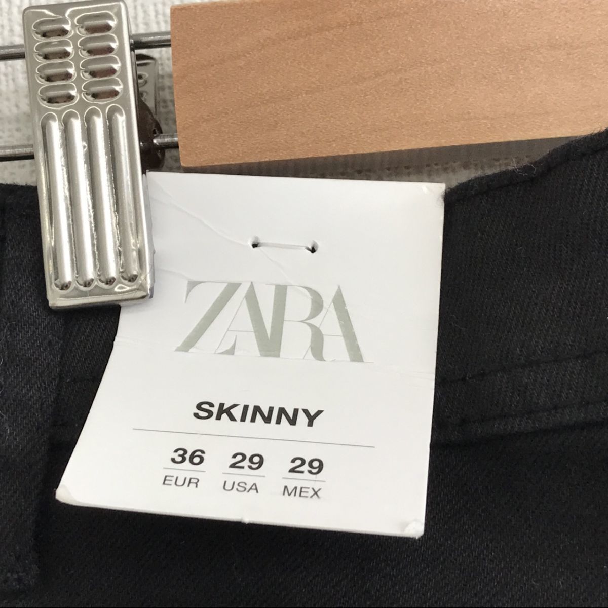 ZARA ザラ スキニー デニム ブラック size:36 レディース[N2196]_画像3