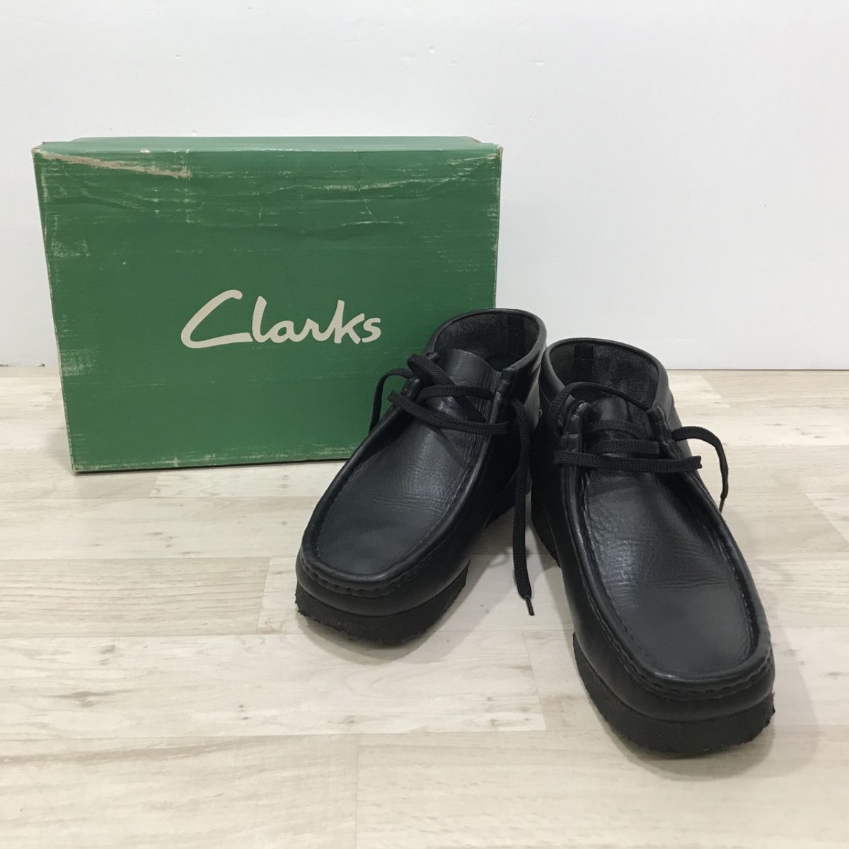 Clarks クラークス ワラビーブーツ メンズ 7.5インチ レザー ブラック[N8220]_画像1