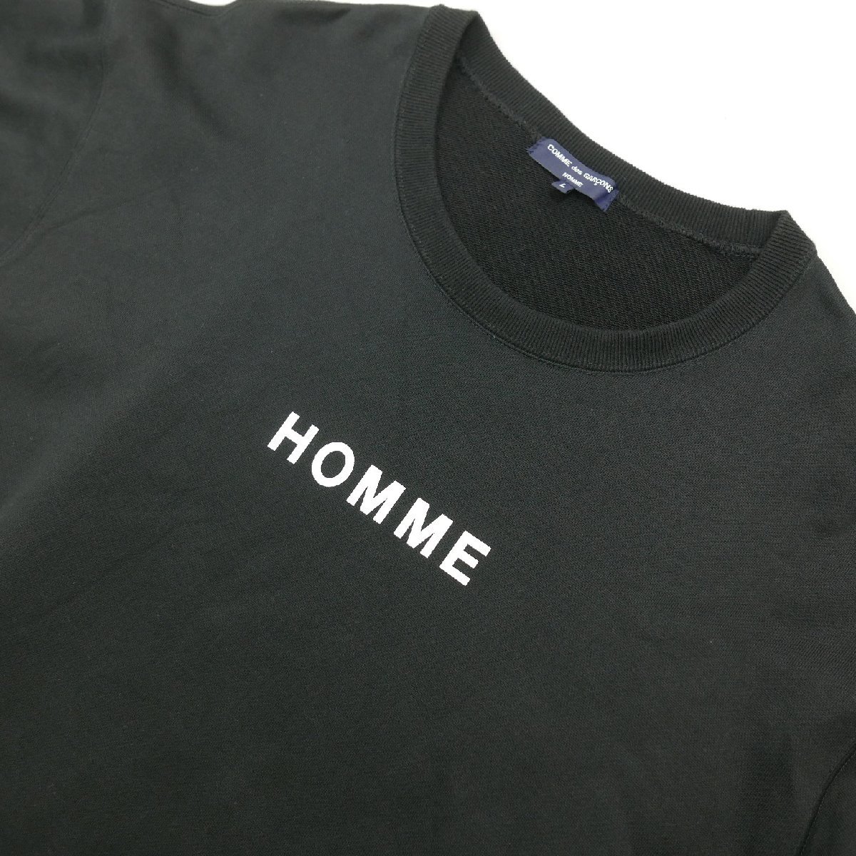 22AW COMME des GARCONS HOMME Comme des Garcons Homme men's tops side Zip HOMME print sweat sweatshirt BLACK L