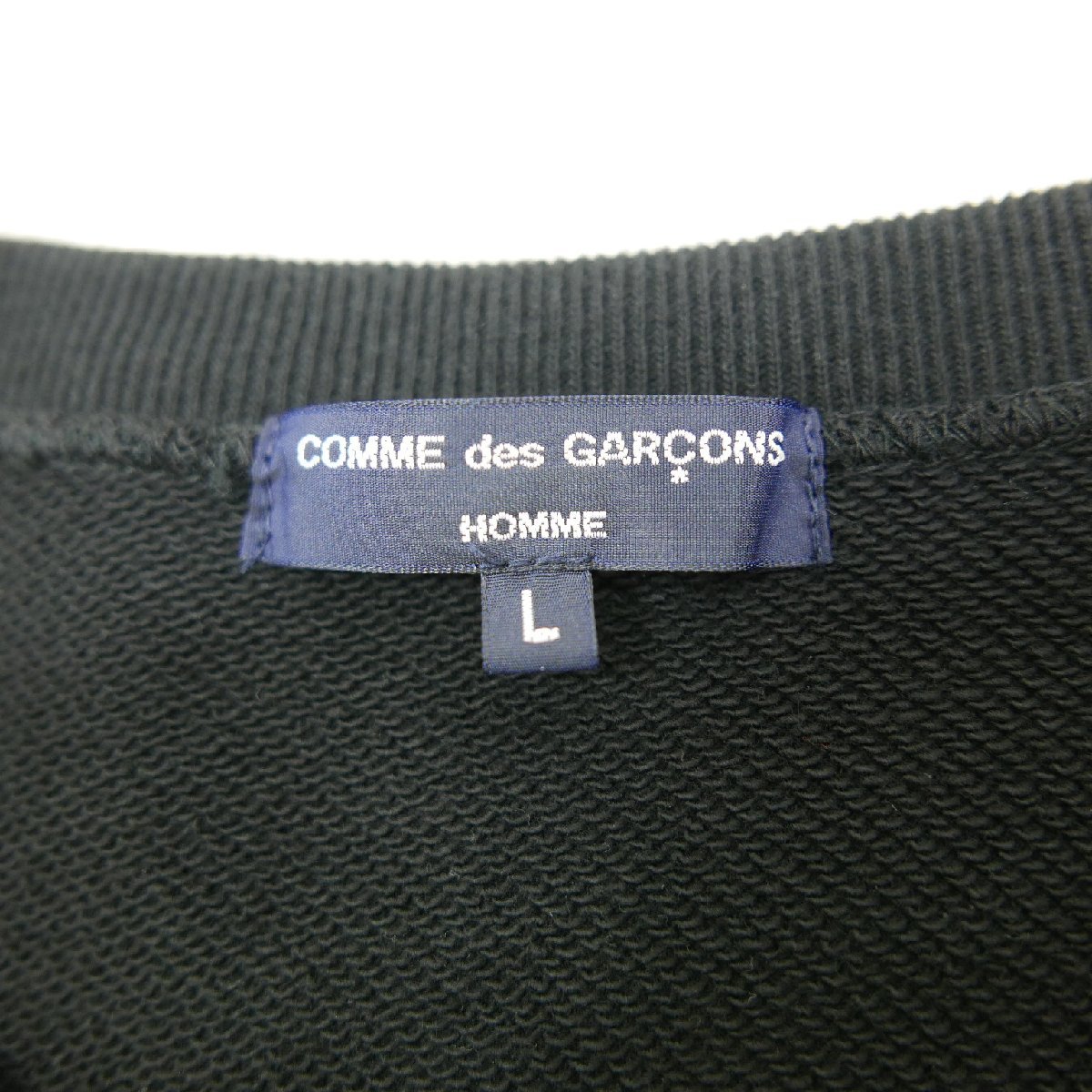 22AW COMME des GARCONS HOMME Comme des Garcons Homme men's tops side Zip HOMME print sweat sweatshirt BLACK L