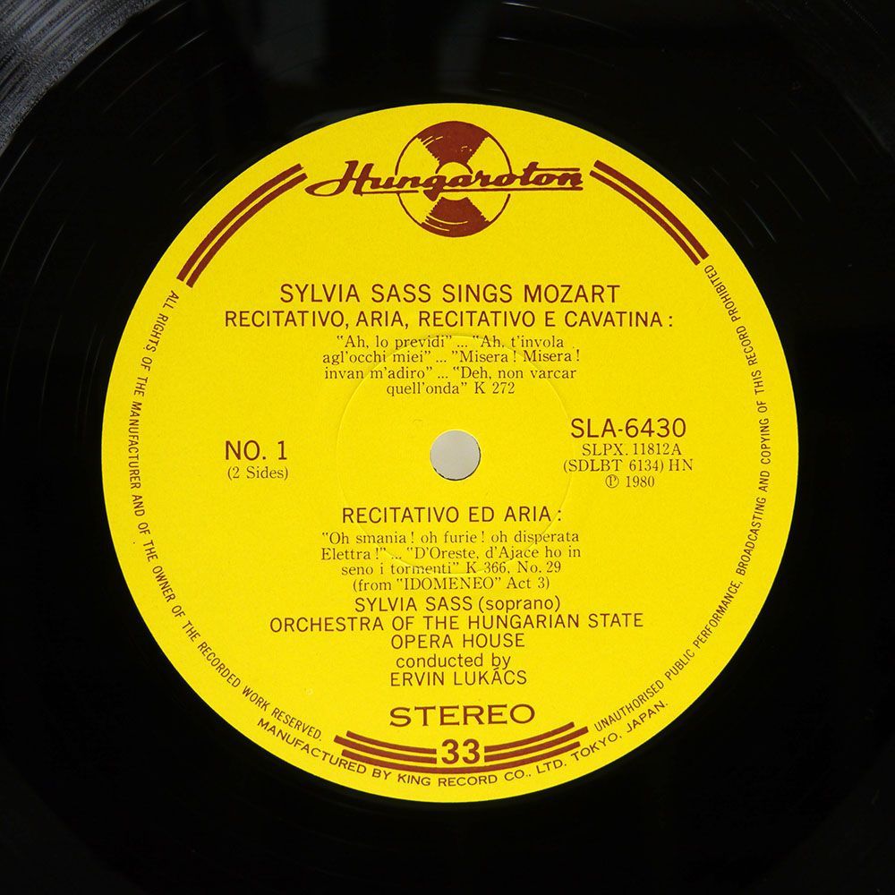 シルヴィア・シャシュ/モーツァルトを歌う/HUNGAROTON SLA 6430 LP_画像2