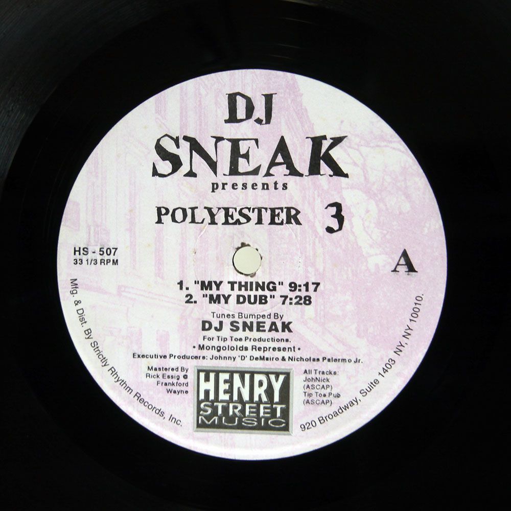 DJ SNEAK/POLYESTER 3/HENRY STREET MUSIC HS507 12_画像1