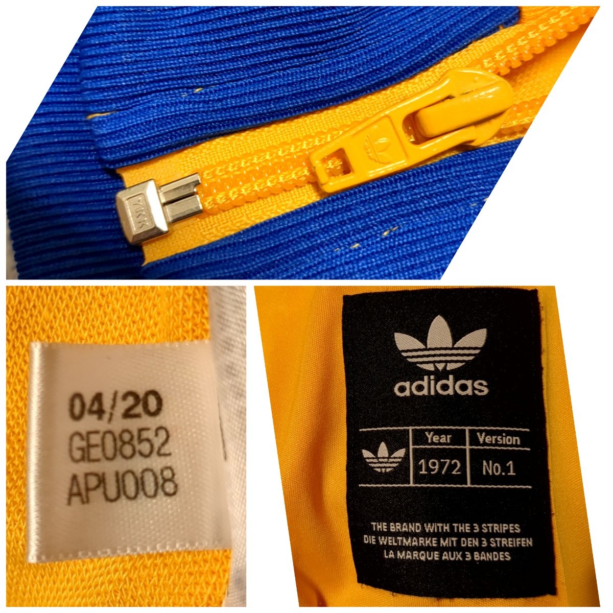 adidas Adidas спортивная куртка джерси xo(2XL) желтый активный Gold to зеркальный . il 70 переиздание желтый синий GE0852 926