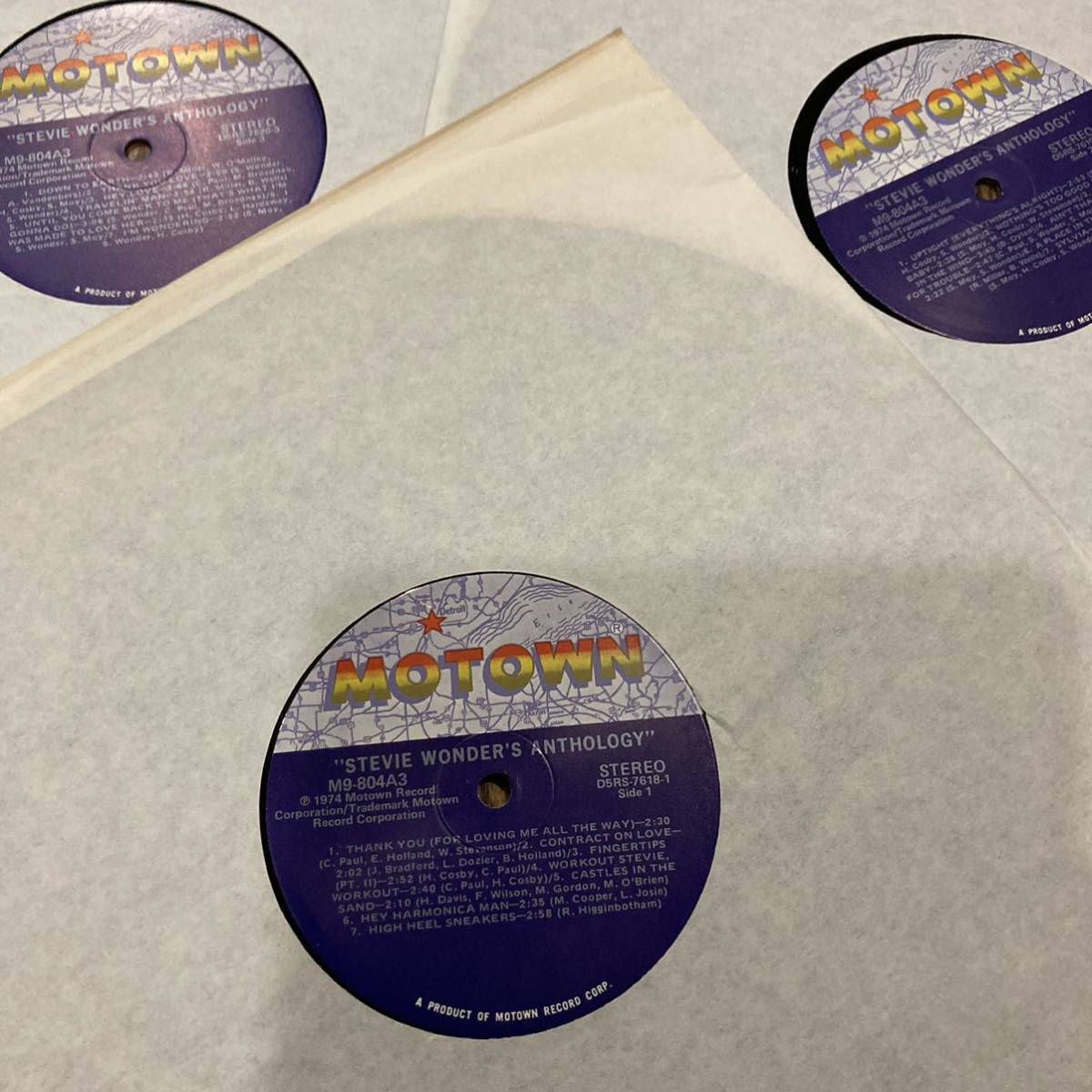 【Record】Stevie Wonder Anthology US盤 見開き 3LP 再生確認済み　透明袋交換済み_画像9
