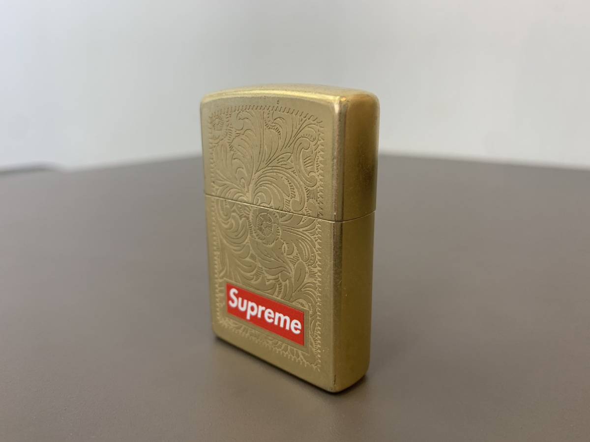 ☆【希少/未使用】Supreme Engraved Brass Zippo ゴールド ジッポ