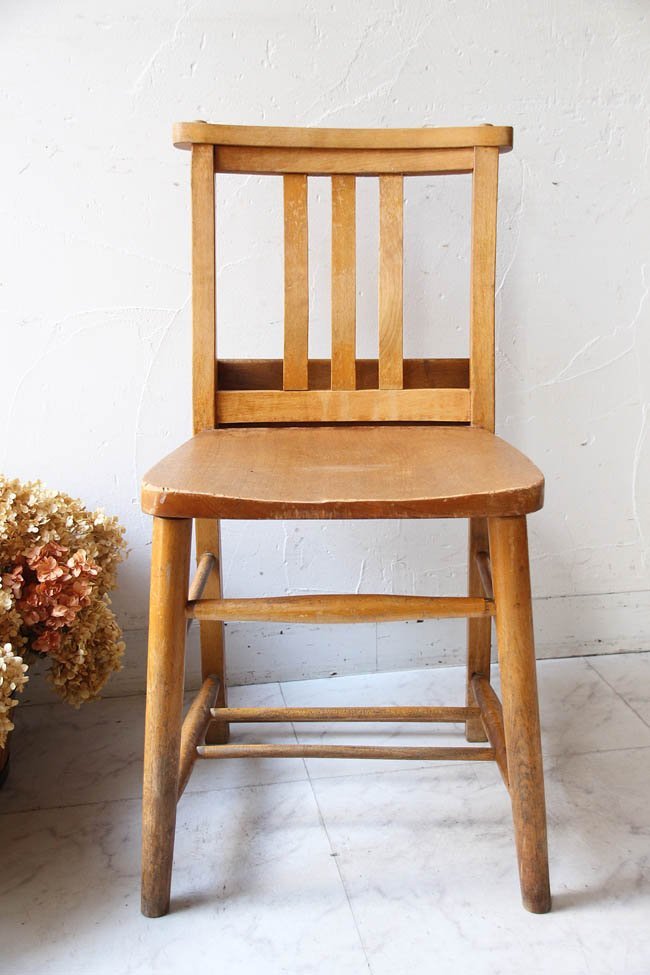 ■店頭価格　￥３３０００■チャペルチェア２４・チャーチ・白木椅子・椅子イス・イギリスビンテージ・ヴィンテージ家具