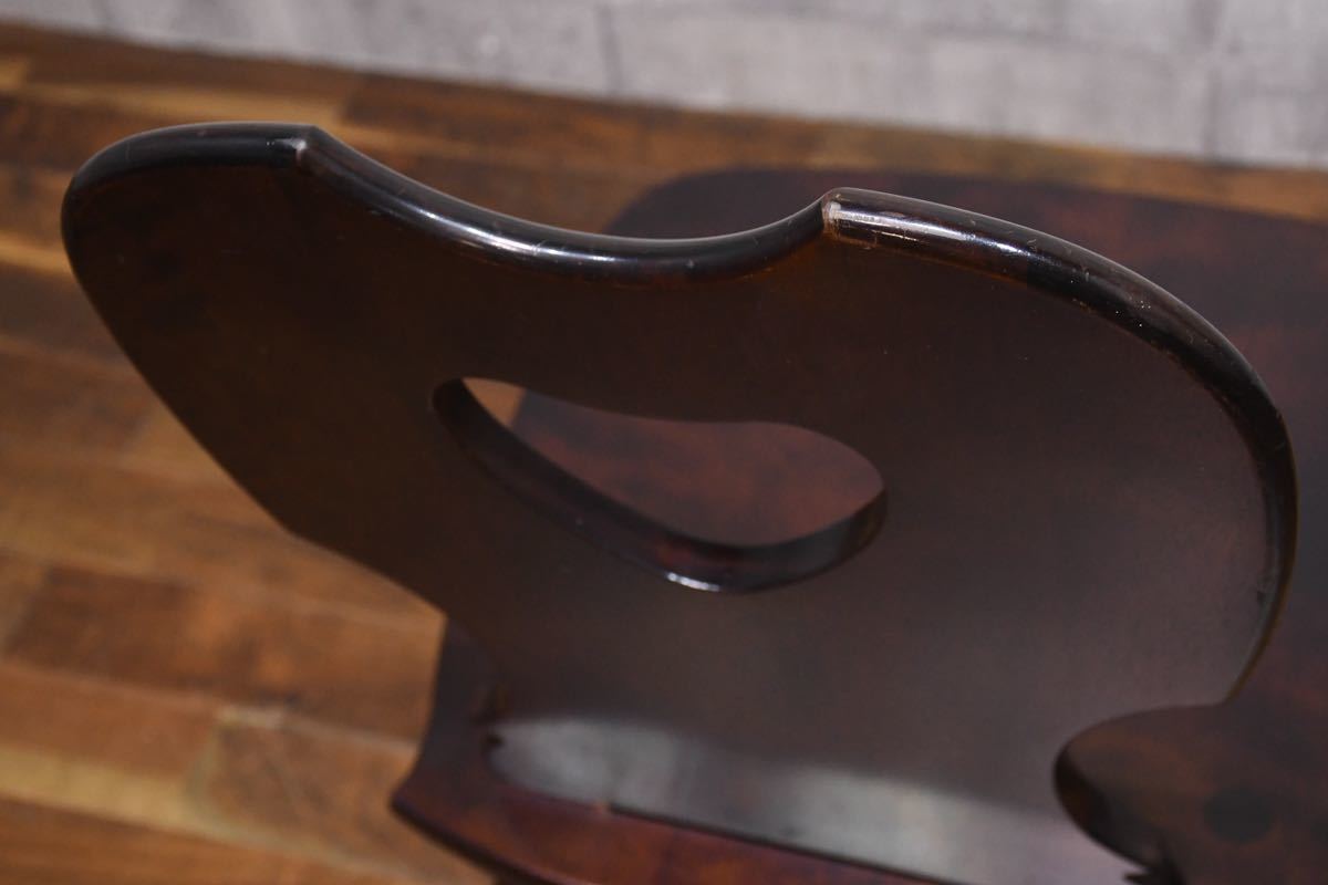 CIC69 オールドカリモク ハートチェア カタカナ表記 ヴィンテージ ダイニングチェア 民芸家具調 樺材 板座 食卓椅子 ビンテージ家具の画像8
