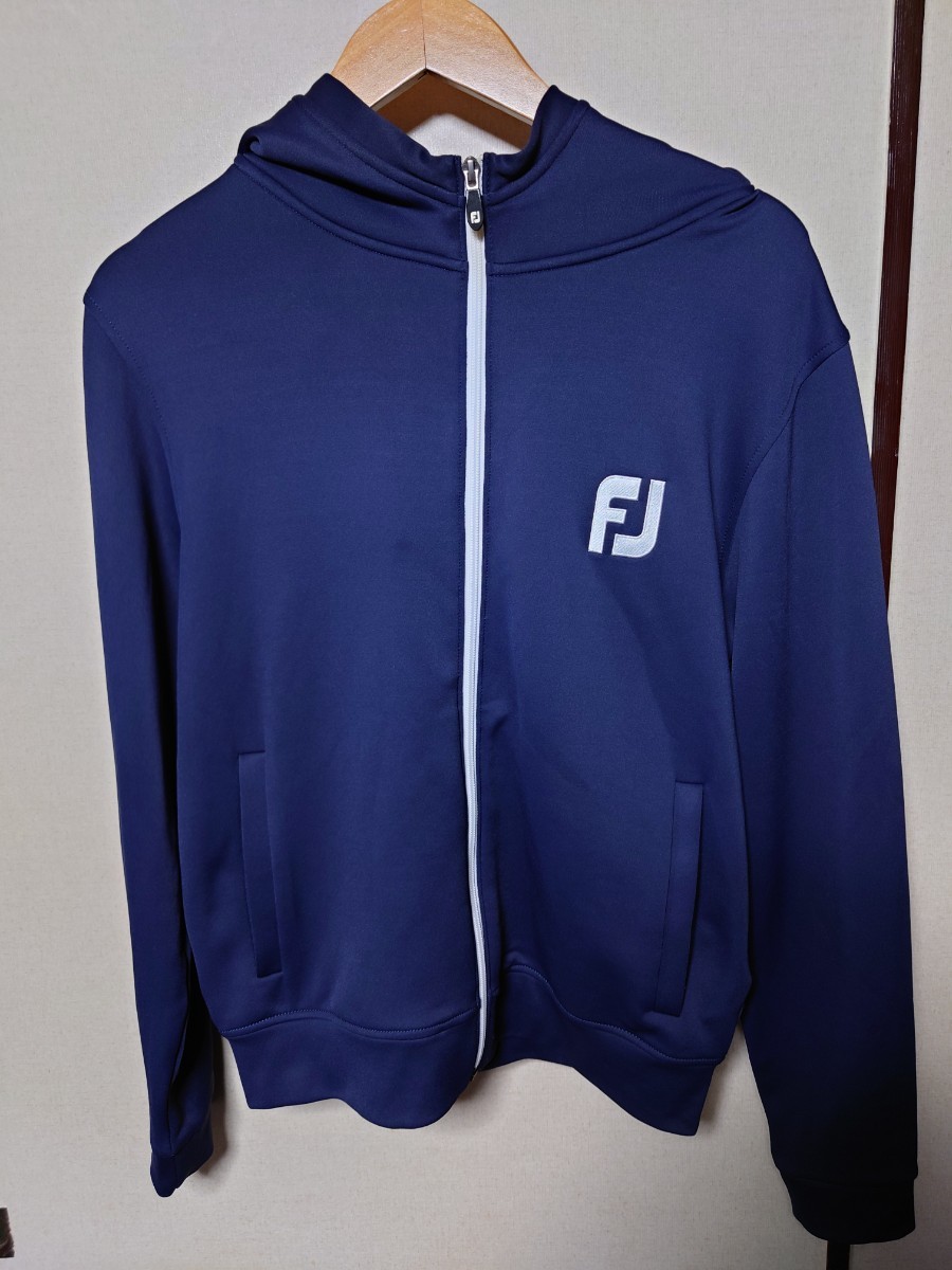 「FootJoy フルジップパーカ M」フットジョイ FJ ポリエステル ストレッチ ネイビー_画像1