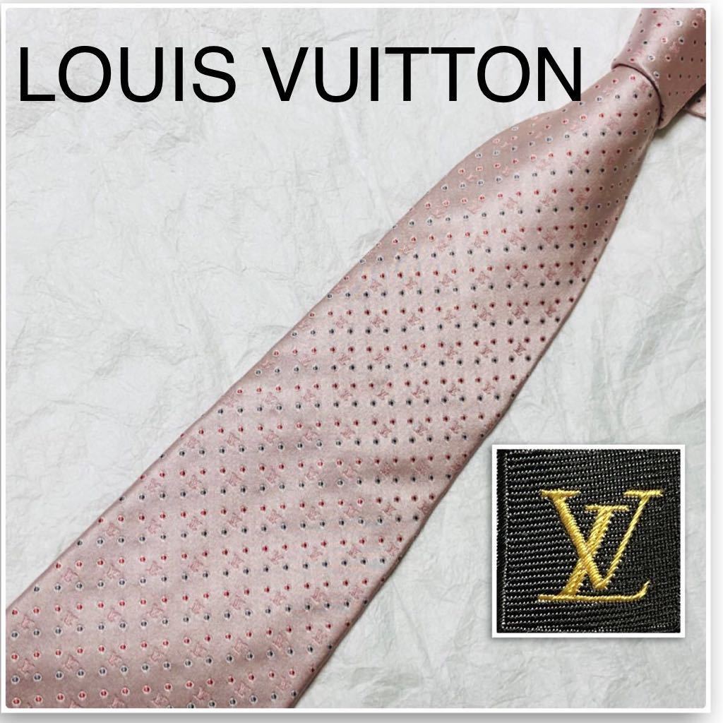 美品 LOUIS VUITTON ルイヴィトン ネクタイ モノグラム ドット シルク