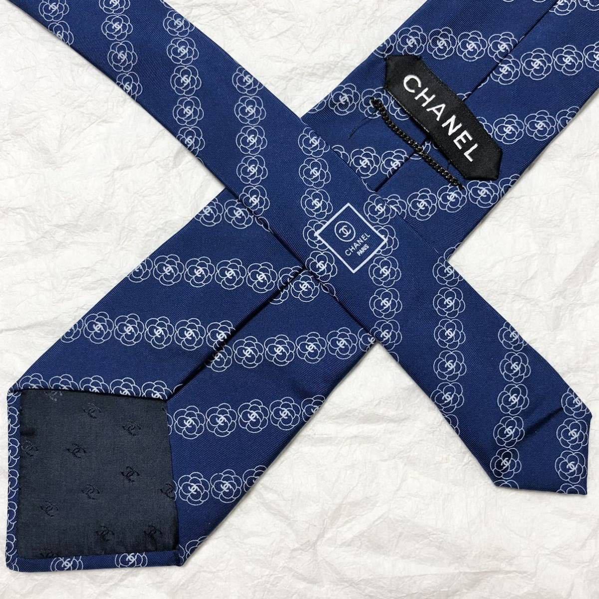 美品 希少 CHANEL シャネル ネクタイ カメリア ココマーク レジ