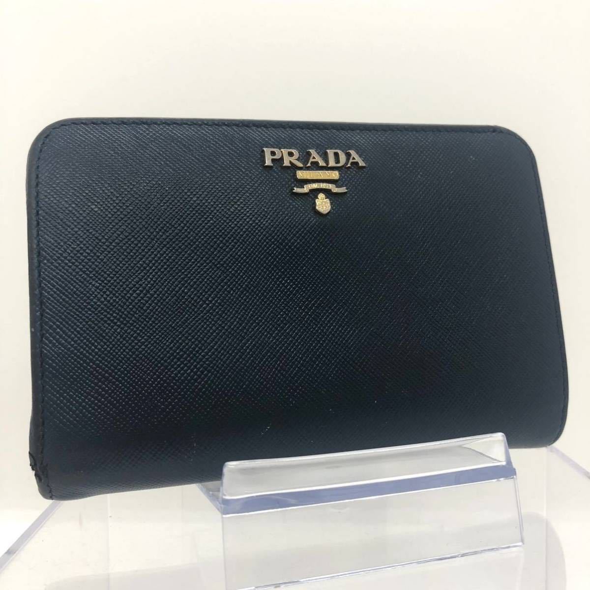 PRADA プラダ サフィアーノレザー 二つ折り財布 L字ファスナー ジップ