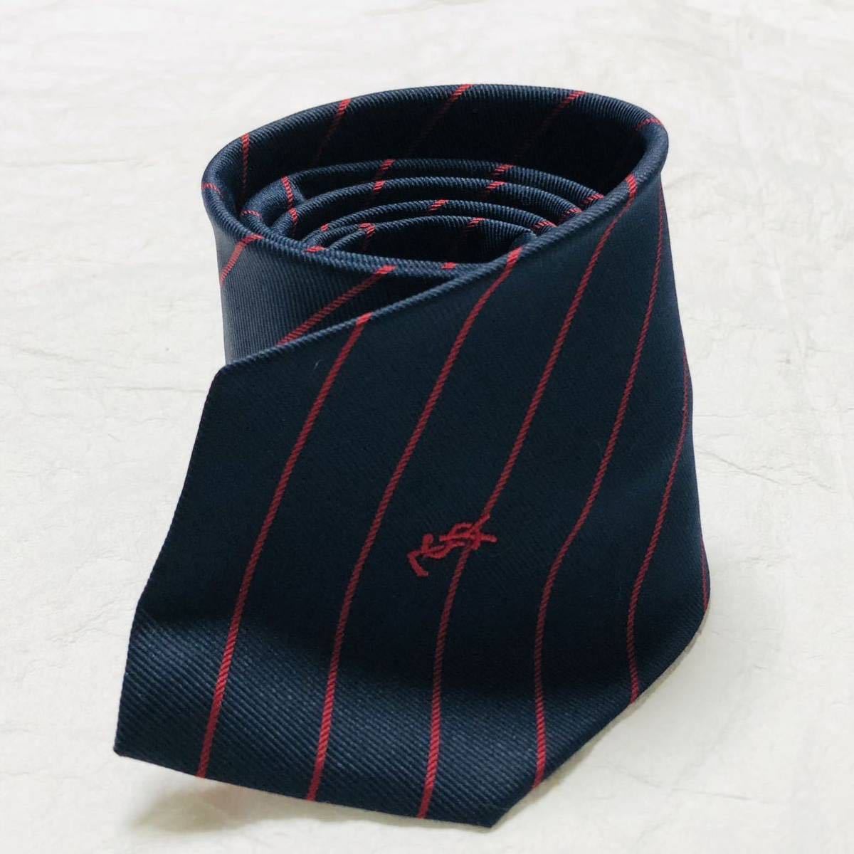 YVES SAINT LAURENT イヴ・サンローラン ネクタイ レジメンタル YVES SAINT LAURENT イヴ・サンローラン ネクタイ レジメンタル