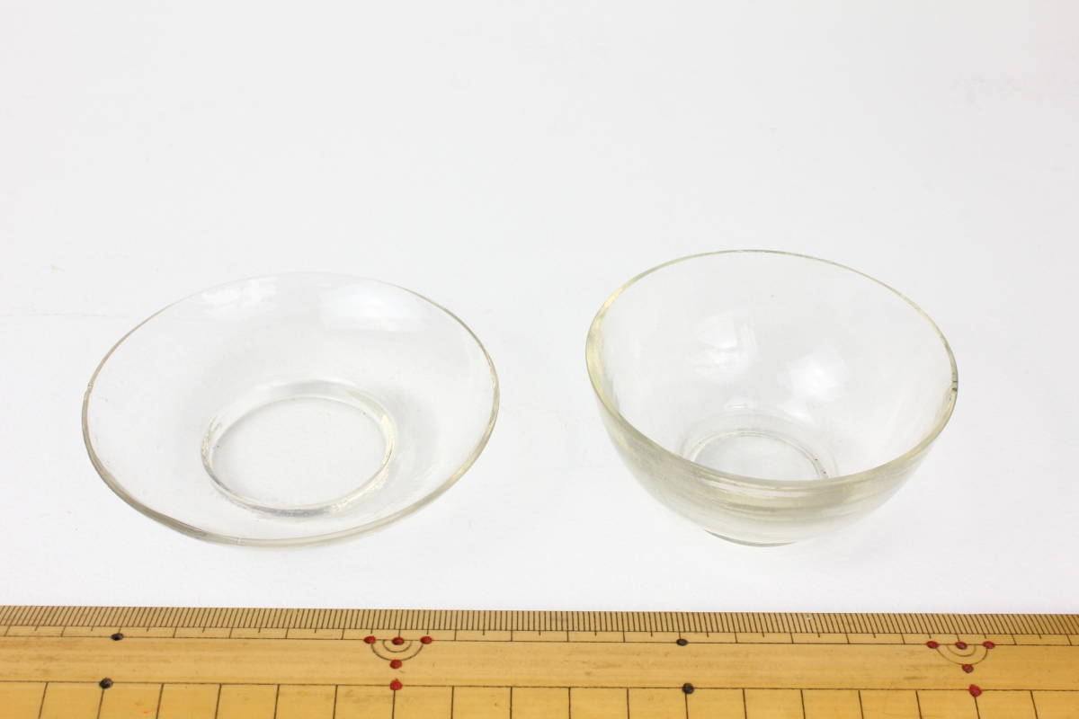 148 江戸ガラス（無色）酒杯、小碗　小皿　鉛ガラス 江戸硝子_画像5