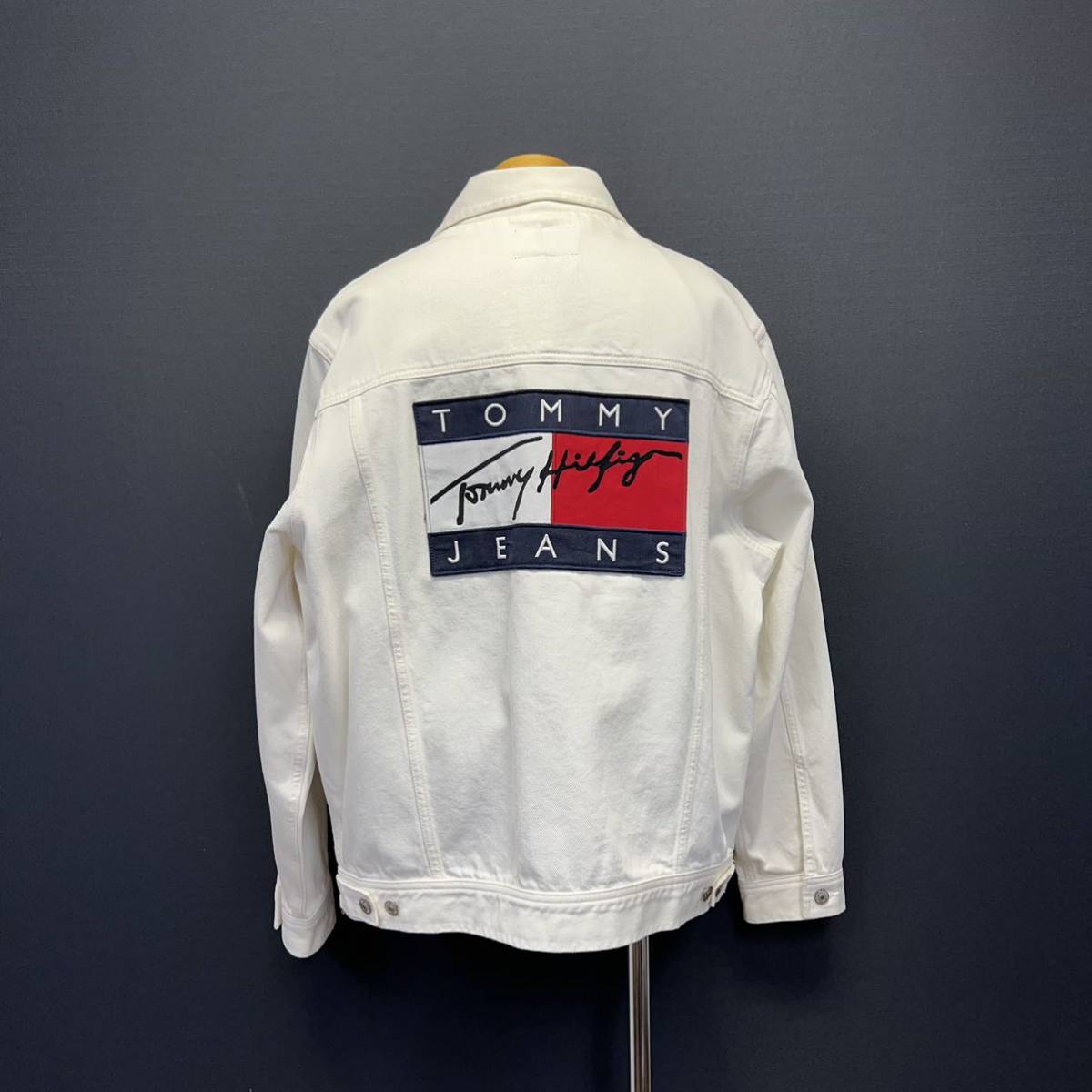 TOMMY JEANS Denim Jacket トミー ジーンズ デニムジャケット size XL ホワイト メンズ アウター ストリート オーバーサイズ_画像1