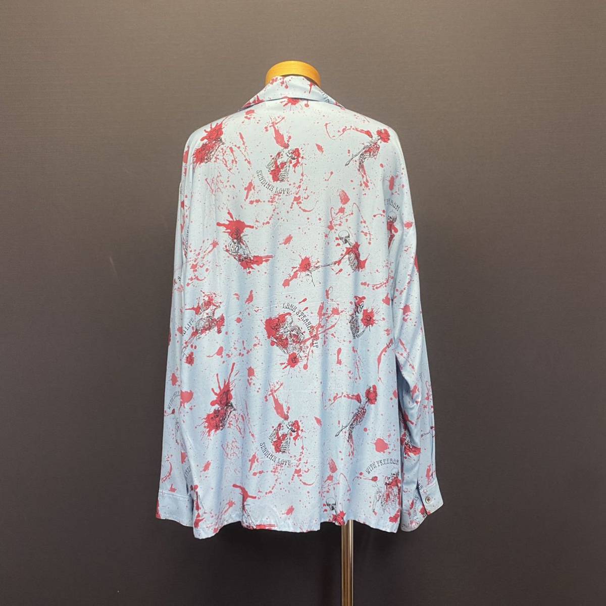 Iroquois 20SS Dead Rose L/S Shirt イロコイ 20SS デッド ローズ ロングスリーブ シャツ size 2 メンズ 長袖 レーヨンシャツ_画像2