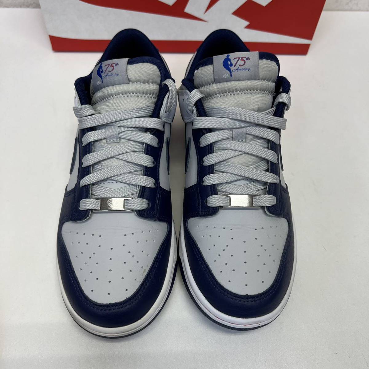 NBA × NIKE DUNK LOW EMB 75th Anniversary Nets DD3363-001 NBA ナイキ ダンクロー EMB 75th アニバーサリー ネッツ size US 7.5_画像2