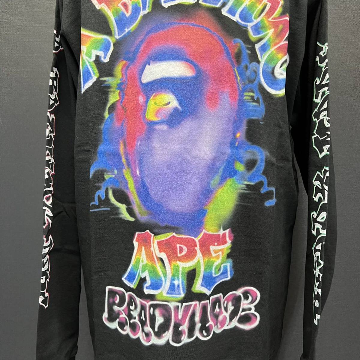 A BATHING APE × READYMADE SPRAY WIDE L/S TEE a bathing ape reti-meido spray Wide Long sleeve T-shirt size L