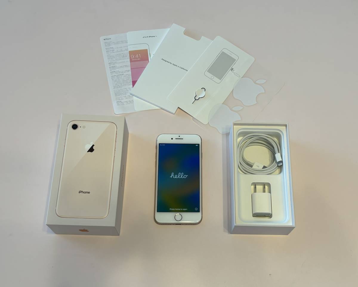 ☆ iPhone8・SIMフリー【美品】バッテリー80％以上M Q7A23/A ゴールド