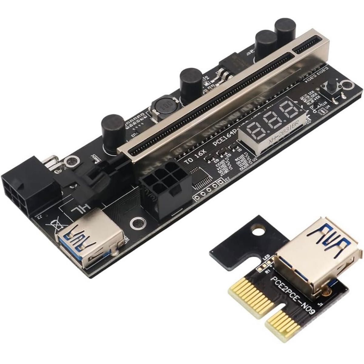 【4個セット】PCIEライザー 1X~16Xグラフィック拡張 温度センサー付